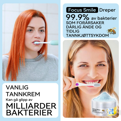 𝐁𝐢𝐤𝐞𝐧𝐝𝐚™💥💥 𝐅𝐨𝐜𝐮𝐬 𝐒𝐦𝐢𝐥𝐞 Tannpleie Mundpulver (👩🏻‍⚕️ Anbefalt av tannlegeforeningen)